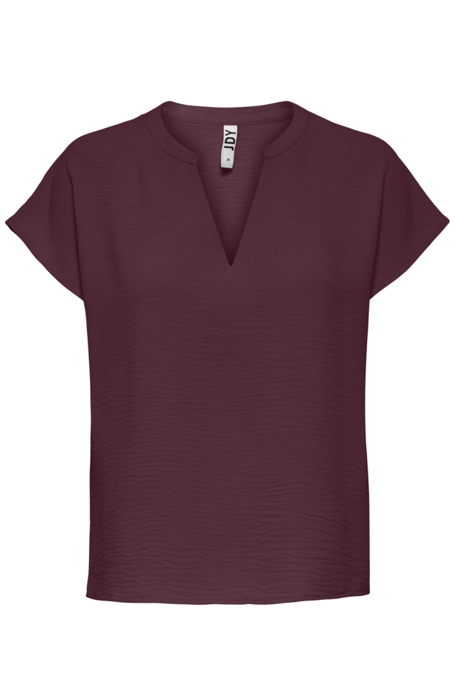 JDYLION LIFE S/S TOP WVN NOOS 15249287 Maroon Banner